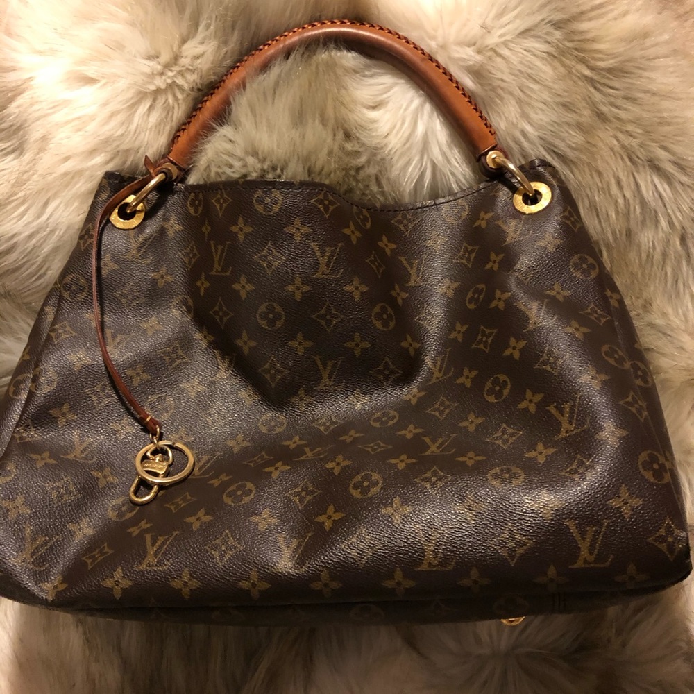 Louis Vuitton Monogram Canvas Brown Tote Hobo with Gold Hardware